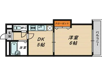 MSR京橋(1DK/4階)の間取り写真