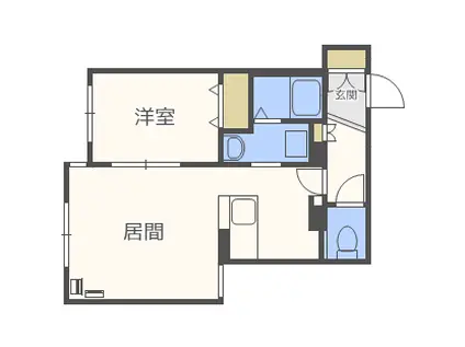 ALIVIO元町(1LDK/1階)の間取り写真