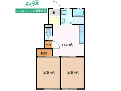 フォロータウン E棟(2DK/2階)の間取り写真