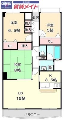 ドムス喜兵衛 宙の棟(3LDK/2階)の間取り写真