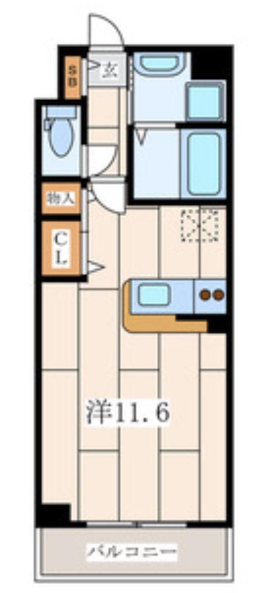 ピノエスペランサ(ワンルーム/2階)の間取り写真