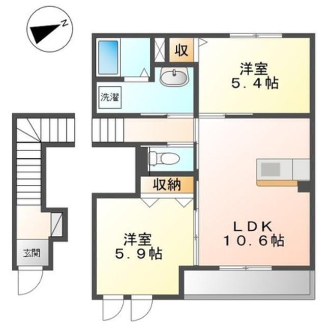 レゴリス(2LDK/2階)の間取り写真