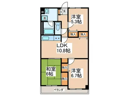 ベルグラント(3LDK/3階)の間取り写真