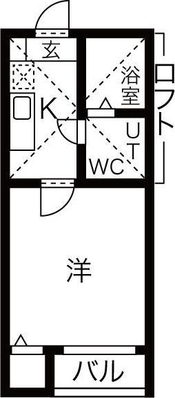エスポワール本陣(1K/2階)の間取り写真