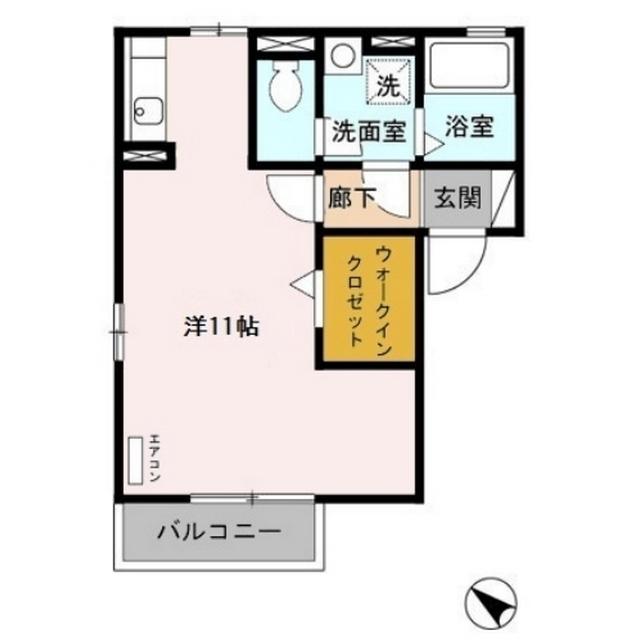 コンフォールII(ワンルーム/2階)の間取り写真