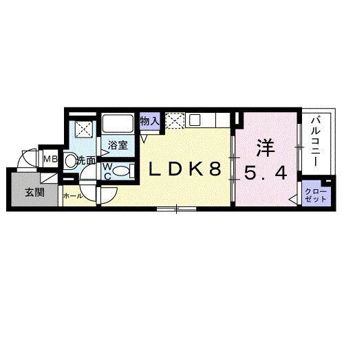 モンテリザイア紀和(1LDK/3階)の間取り写真