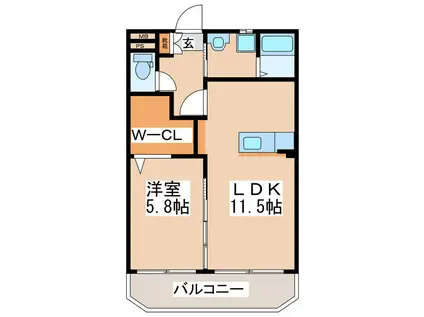 ピアパークIII(1LDK/3階)の間取り写真