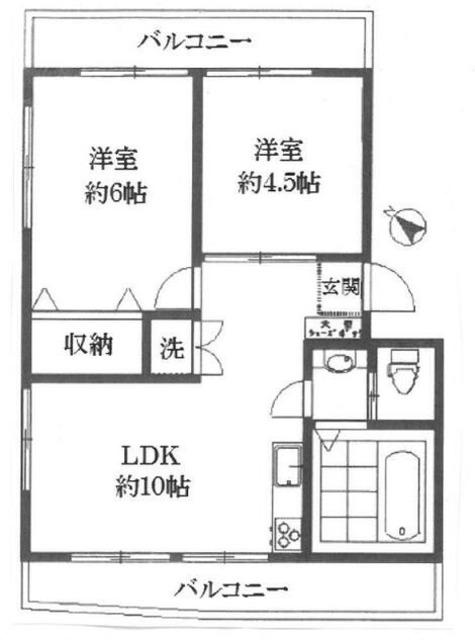 福寿院ビル(2LDK/4階)の間取り写真