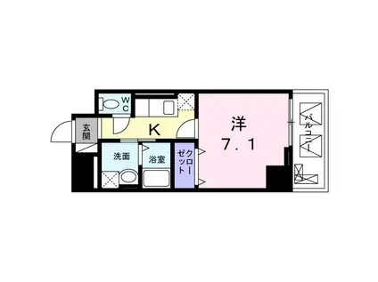 アステールI(1K/3階)の間取り写真