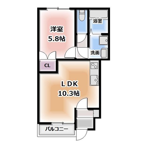 サンシャインハウス(1LDK/1階)の間取り写真