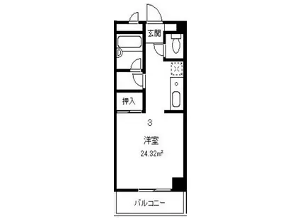 メゾンボヌール(ワンルーム/3階)の間取り写真