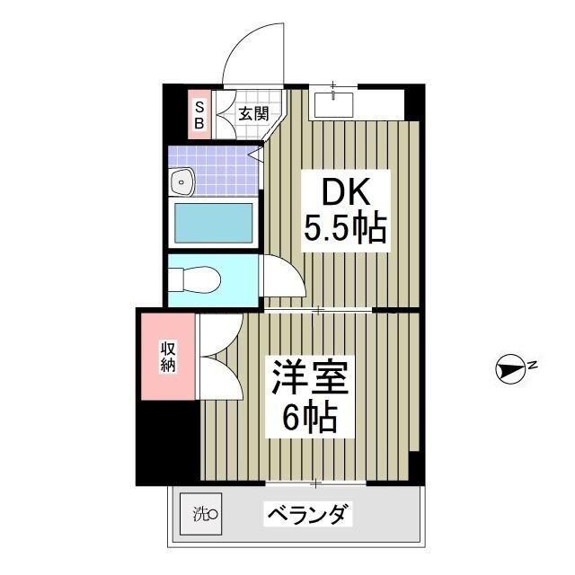 リュミエ越谷(1K/2階)の間取り写真