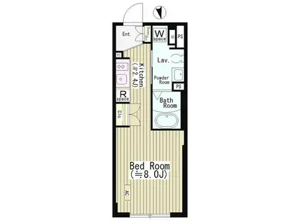 センテナリオ市谷二十騎町(1K/1階)の間取り写真