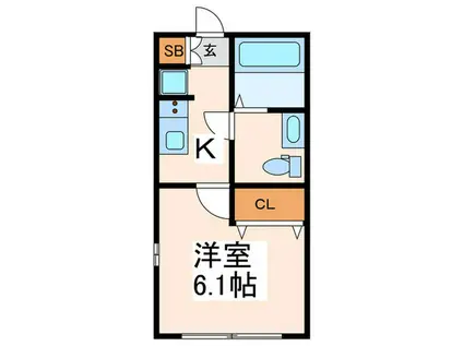 ラッキーダイム鴨居(1K/1階)の間取り写真