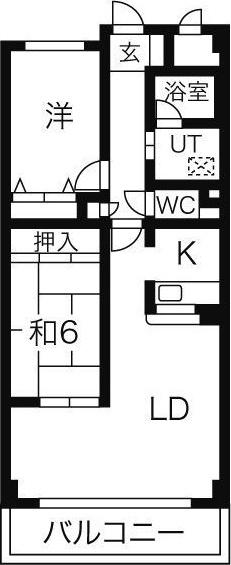 フローラ(2LDK/3階)の間取り写真
