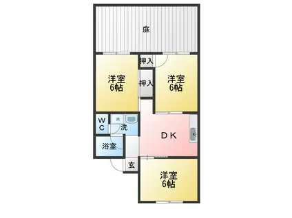 パレーシャル渋川 B棟(3DK/2階)の間取り写真