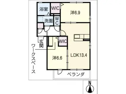 ME MAISON 鵜沼南町(2LDK/3階)の間取り写真