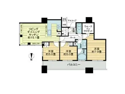 ザ・なんばタワー(3LDK/20階)の間取り写真