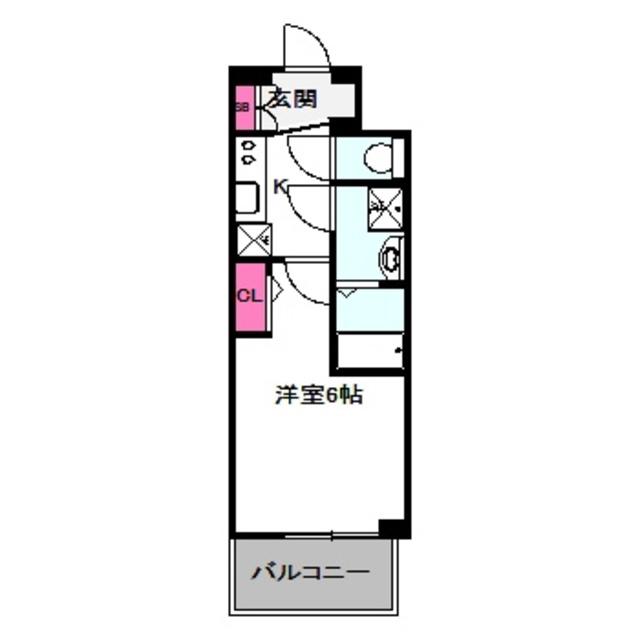 エスリード大阪城イースト(1K/9階)の間取り写真
