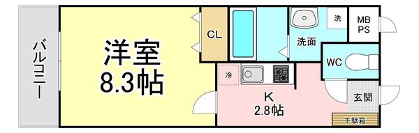 FOREST COURTII(1K/1階)の間取り写真