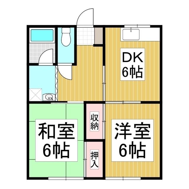 ヤマカハイツ(2DK/3階)の間取り写真