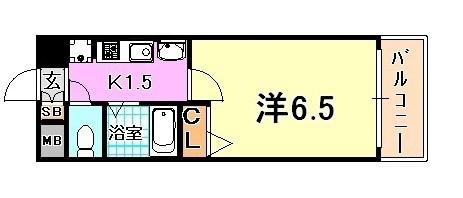 エステムコート神戸西Ⅲフロンタージュ(1K/11階)の間取り写真