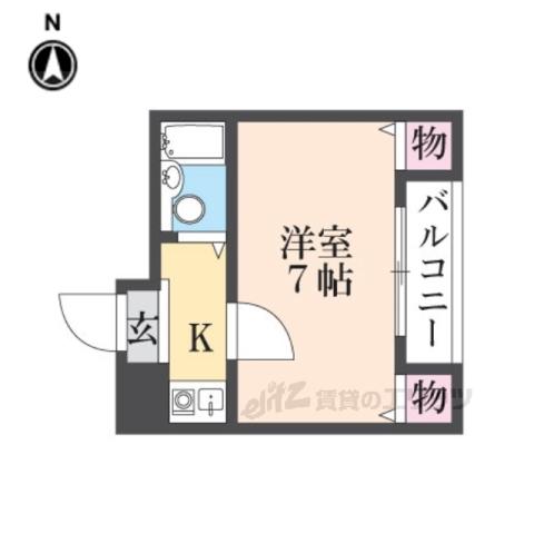 サンシャイン香里パート1(1K/2階)の間取り写真