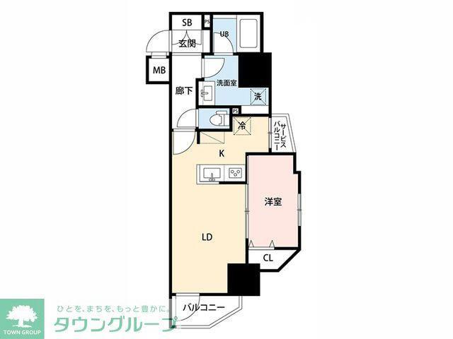 マイナビSTAY浅草蔵前(1LDK/9階)の間取り写真