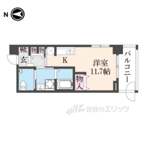 ノーブルハウス(ワンルーム/5階)の間取り写真