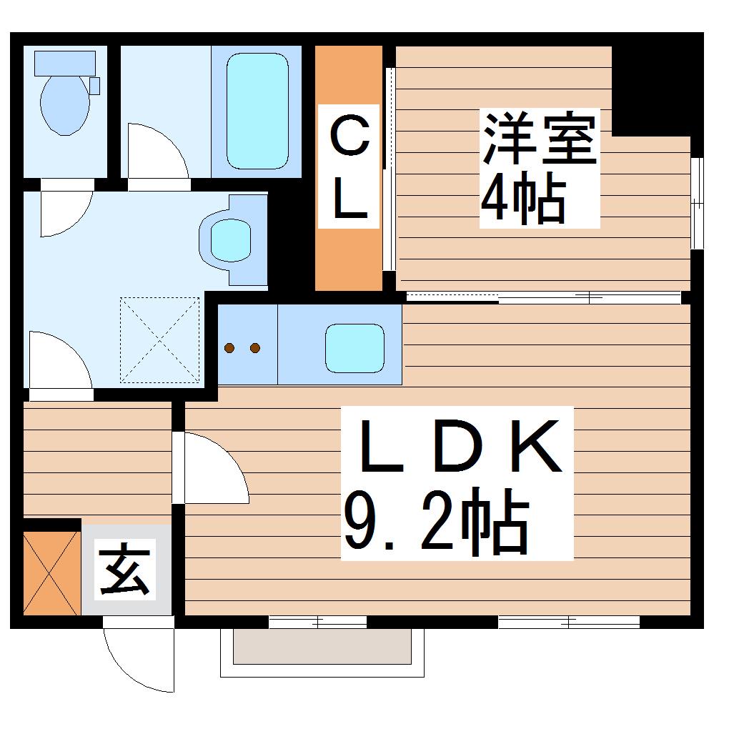 アリオール一番町(1LDK/3階)の間取り写真