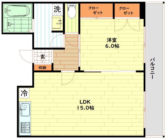 DO夕陽丘(1LDK/4階)の間取り写真