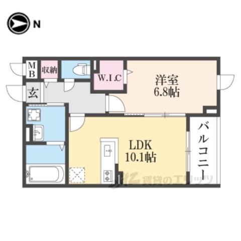 アーバンコート堀川西(1LDK/5階)の間取り写真