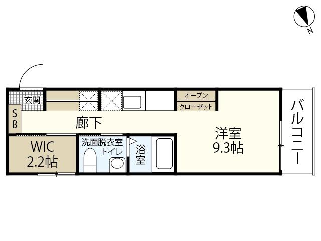 COLLINA山根町(ワンルーム/2階)の間取り写真