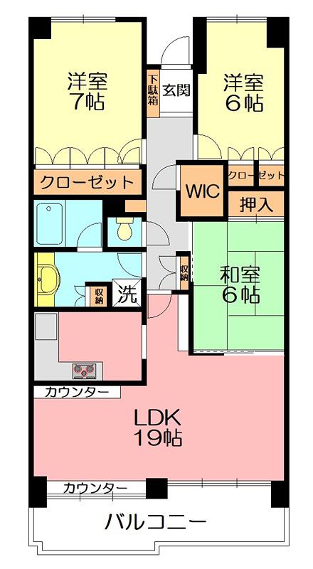エスポワール東成瀬(3LDK/3階)の間取り写真