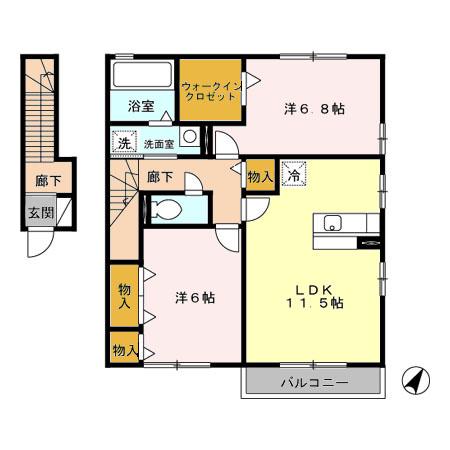 ヘーベルメゾン福島(1LDK/3階)の間取り写真