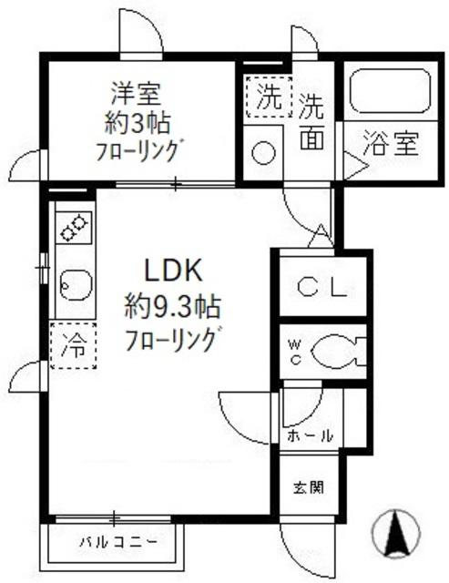 サン・クレール(1LDK/1階)の間取り写真