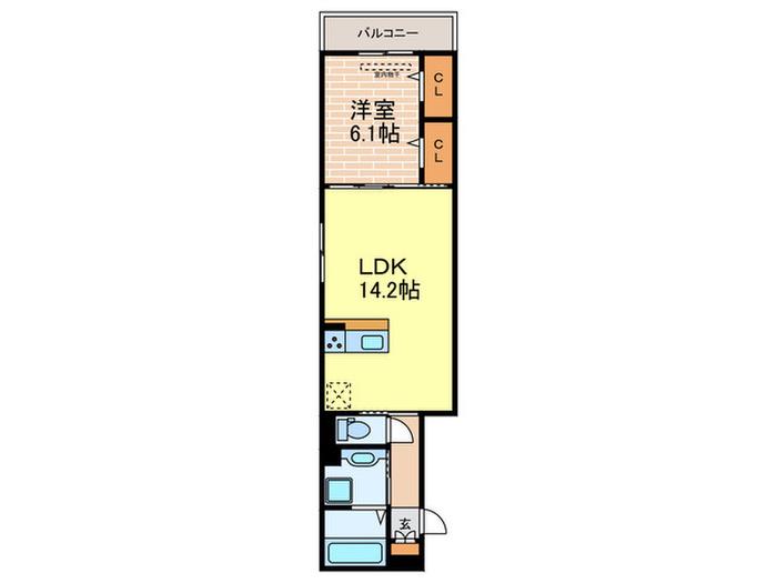 ヴェラ ロホ(1LDK/3階)の間取り写真