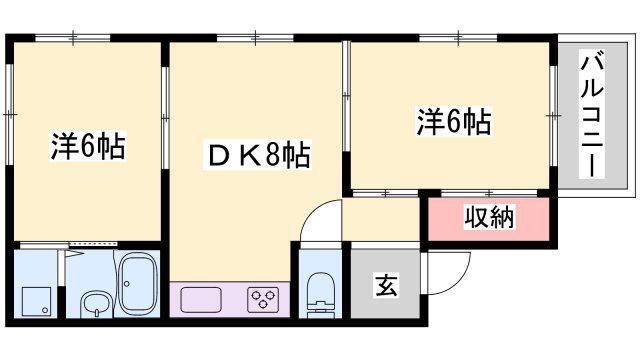 コーポヨシダ(2DK/3階)の間取り写真
