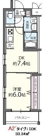 CASA FUJI(1DK/1階)の間取り写真