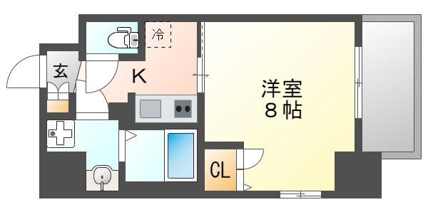 ウェンディ橋本町(1K/6階)の間取り写真