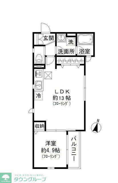 ビットリア(1LDK/1階)の間取り写真