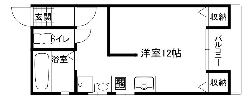 高殿マンション(1K/3階)の間取り写真