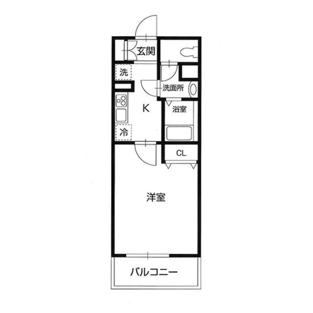 アミスタ(1K/1階)の間取り写真
