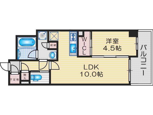 グランアッシュ江坂(1LDK/6階)の間取り写真