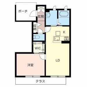 シャーメゾン和II(1LDK/1階)の間取り写真
