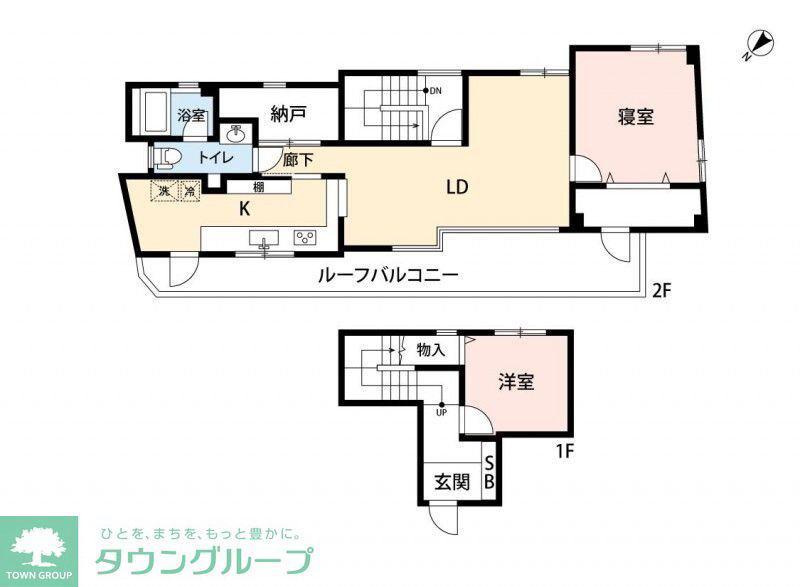 イースト HILLS(2SLDK/1階)の間取り写真