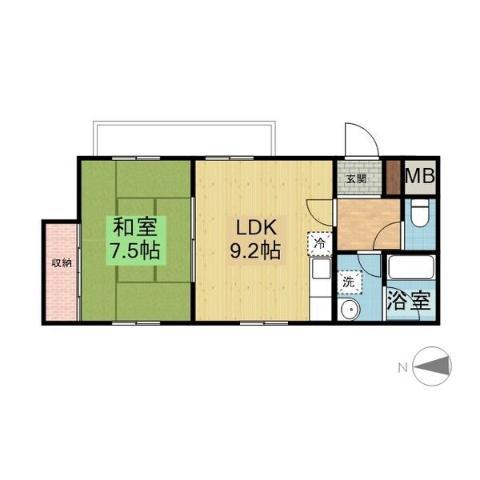 長井マンション(1LDK/4階)の間取り写真