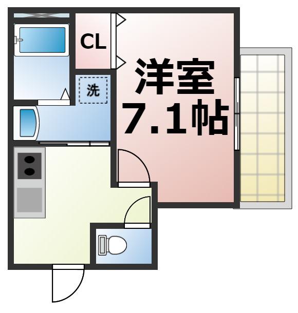 フジパレス諏訪II番館(1K/1階)の間取り写真