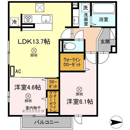 ファミールJ(2LDK/3階)の間取り写真