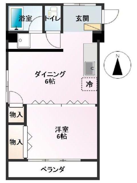 あおきビル(1DK/5階)の間取り写真